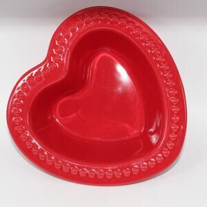 Chantal 1.25 Cup Heart Red Baking Dish Oven Dishwasher Microwave Freeer Safe